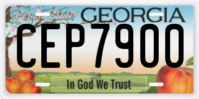 GA license plate CEP7900