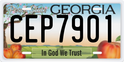 GA license plate CEP7901