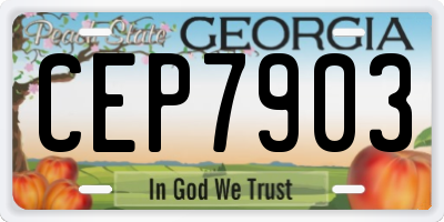 GA license plate CEP7903