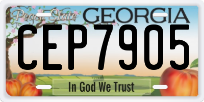 GA license plate CEP7905