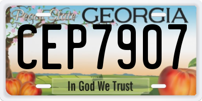 GA license plate CEP7907