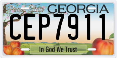 GA license plate CEP7911