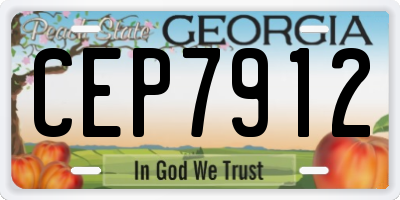 GA license plate CEP7912