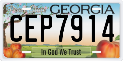 GA license plate CEP7914