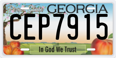 GA license plate CEP7915