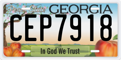 GA license plate CEP7918