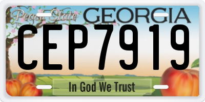 GA license plate CEP7919