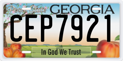 GA license plate CEP7921
