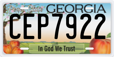 GA license plate CEP7922