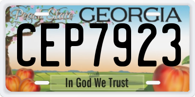 GA license plate CEP7923