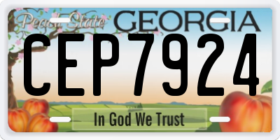 GA license plate CEP7924