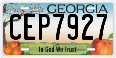 GA license plate CEP7927