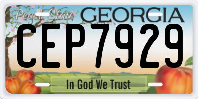 GA license plate CEP7929