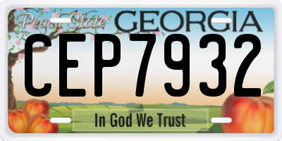GA license plate CEP7932