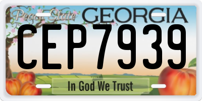 GA license plate CEP7939