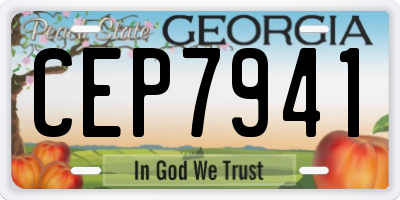 GA license plate CEP7941