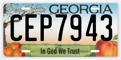 GA license plate CEP7943