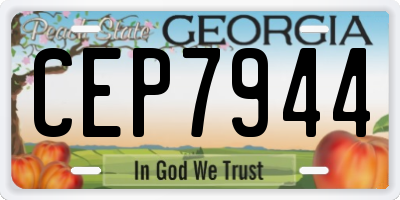 GA license plate CEP7944