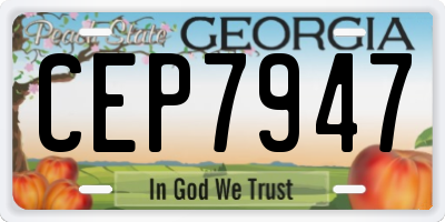 GA license plate CEP7947