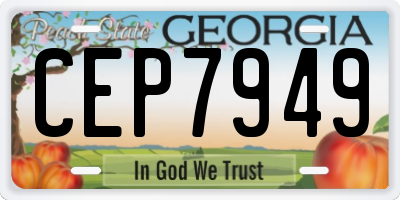 GA license plate CEP7949