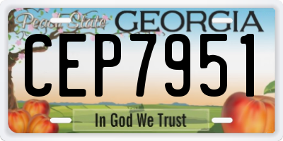 GA license plate CEP7951