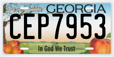 GA license plate CEP7953