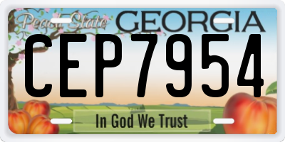 GA license plate CEP7954
