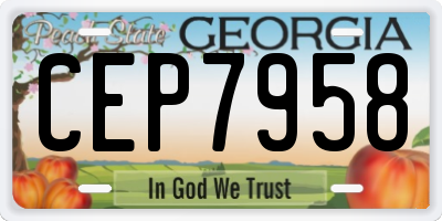 GA license plate CEP7958