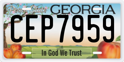 GA license plate CEP7959