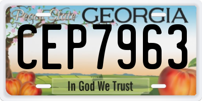 GA license plate CEP7963