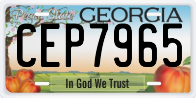 GA license plate CEP7965