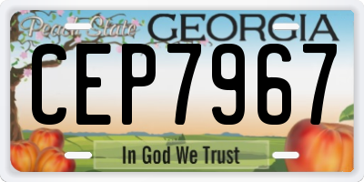 GA license plate CEP7967