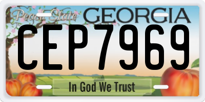 GA license plate CEP7969