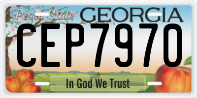 GA license plate CEP7970
