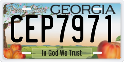 GA license plate CEP7971
