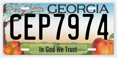GA license plate CEP7974