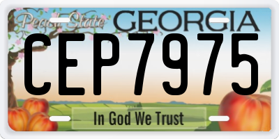 GA license plate CEP7975
