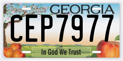 GA license plate CEP7977