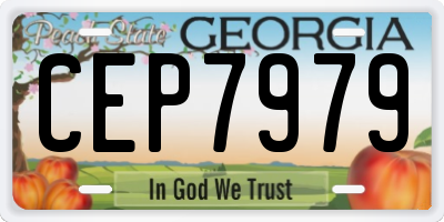 GA license plate CEP7979