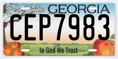 GA license plate CEP7983