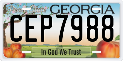 GA license plate CEP7988
