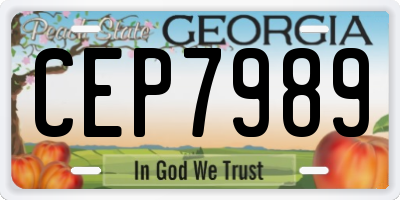 GA license plate CEP7989