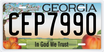 GA license plate CEP7990