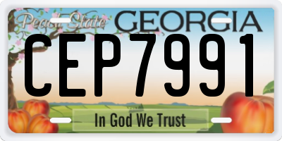 GA license plate CEP7991