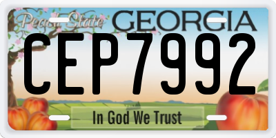 GA license plate CEP7992