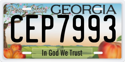 GA license plate CEP7993