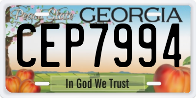 GA license plate CEP7994