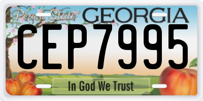 GA license plate CEP7995