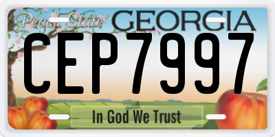 GA license plate CEP7997