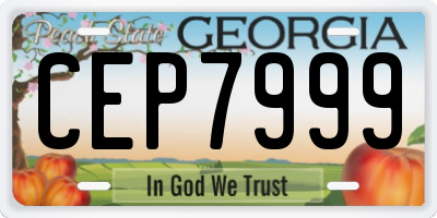 GA license plate CEP7999